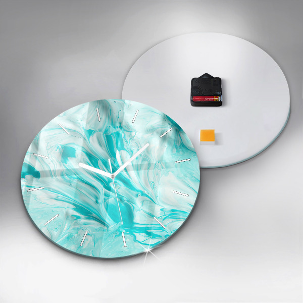 Horloge ronde Abstraction bleue