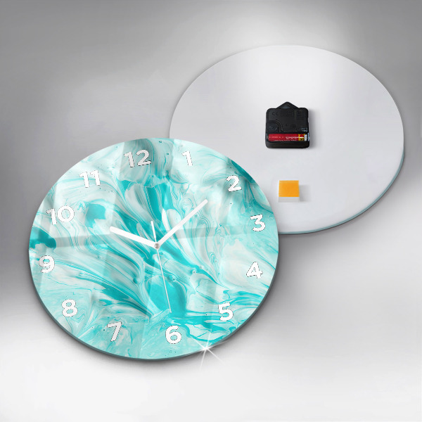 Horloge ronde Abstraction bleue