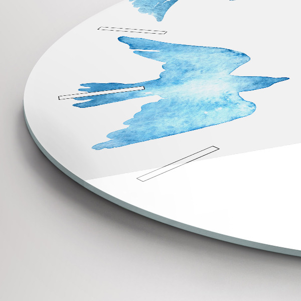 Horloge ronde Oiseaux bleus volants