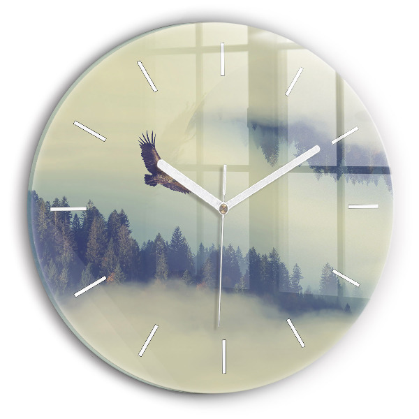 Horloge ronde Aigle de la forêt brumeuse
