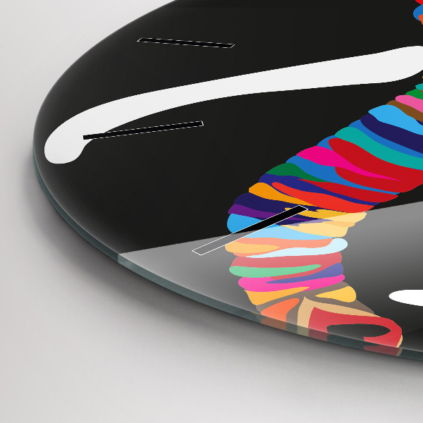 Horloge ronde Éléphant coloré