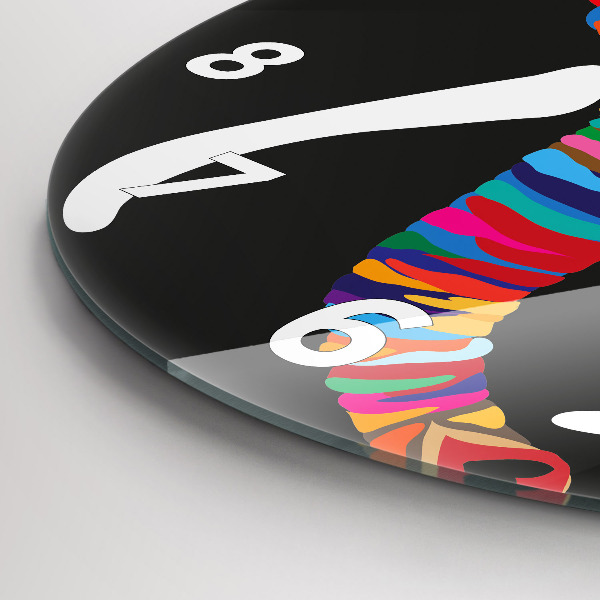 Horloge ronde Éléphant coloré