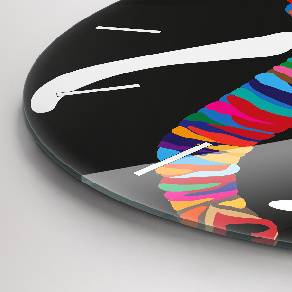 Horloge ronde Éléphant coloré