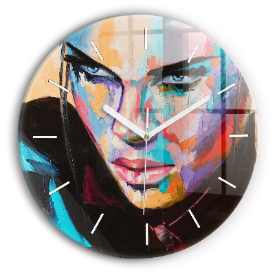Horloge ronde 'Portrait d''une femme'