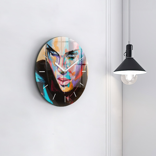 Horloge ronde 'Portrait d''une femme'
