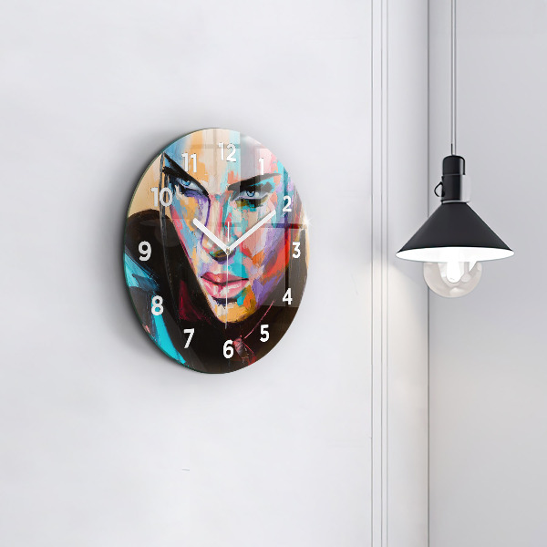 Horloge ronde 'Portrait d''une femme'