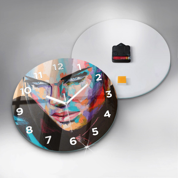 Horloge ronde 'Portrait d''une femme'