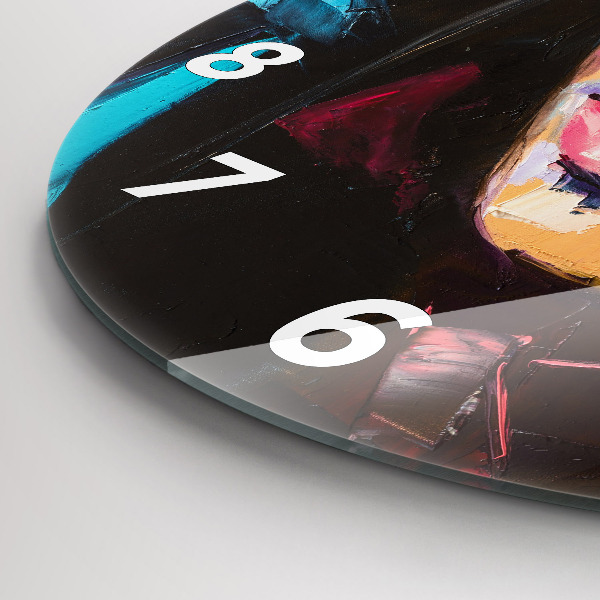 Horloge ronde 'Portrait d''une femme'