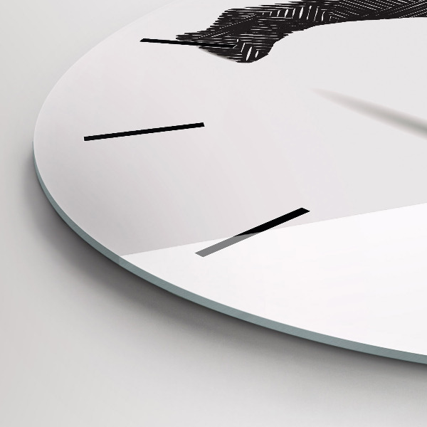 Horloge ronde Dessin au trait de rhinocéros