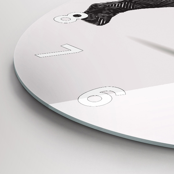 Horloge ronde Dessin au trait de rhinocéros