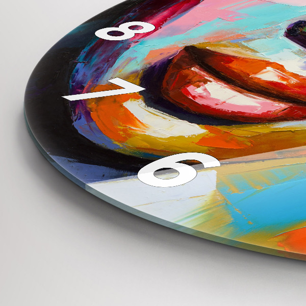 Horloge ronde Visage de femme coloré