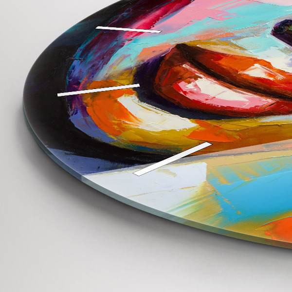 Horloge ronde Visage de femme coloré