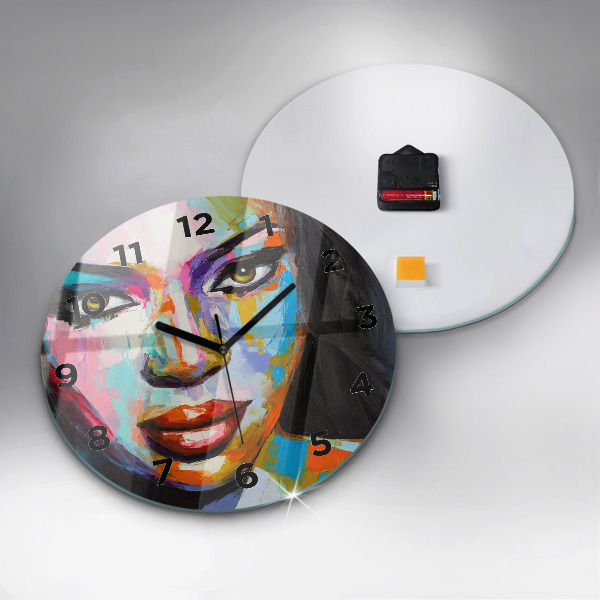 Horloge ronde Visage de femme coloré