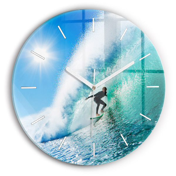 Horloge ronde Surf à Hawaï
