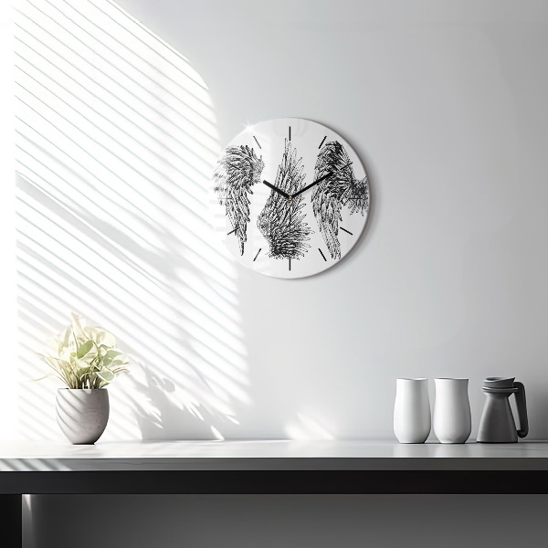 Horloge ronde 'ailes d''ange'
