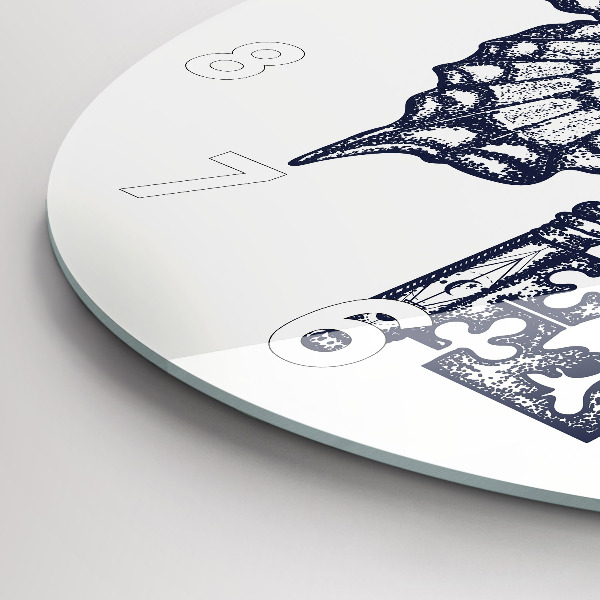 Horloge ronde Papillon et clé - style bohème