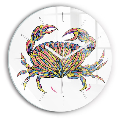 Horloge ronde Crabe ethnique