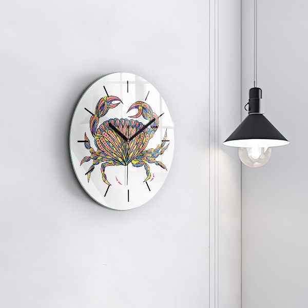 Horloge ronde Crabe ethnique