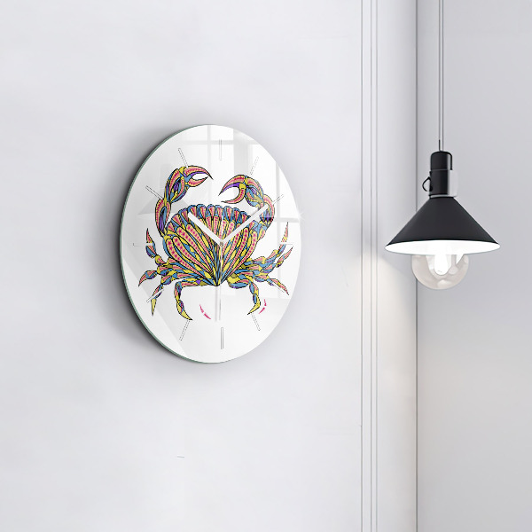 Horloge ronde Crabe ethnique