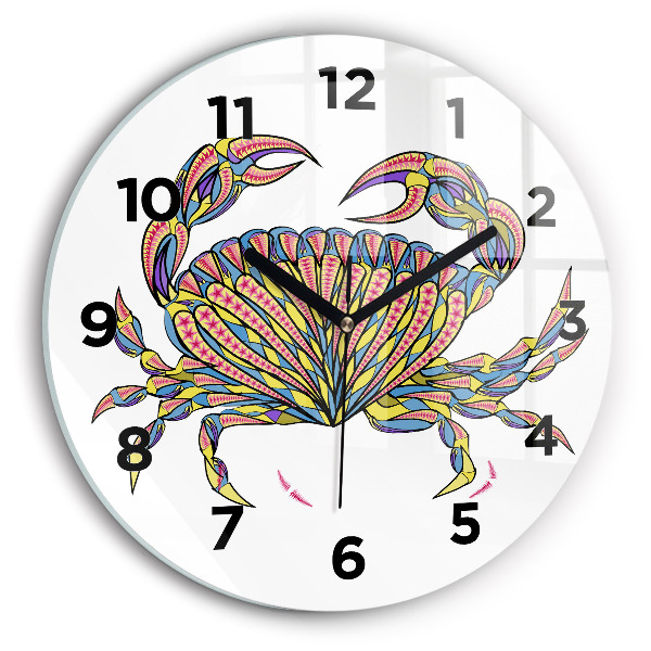 Horloge ronde Crabe ethnique
