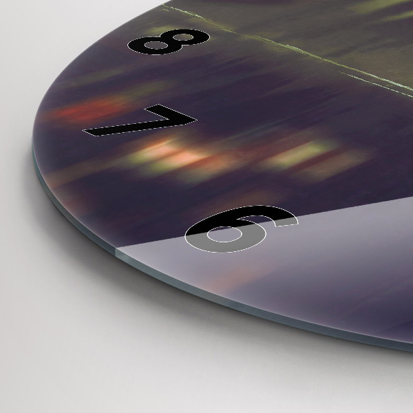 Horloge ronde Des gens avec des parapluies