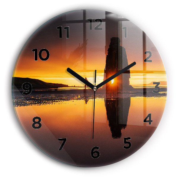 Horloge ronde Coureur et coucher de soleil