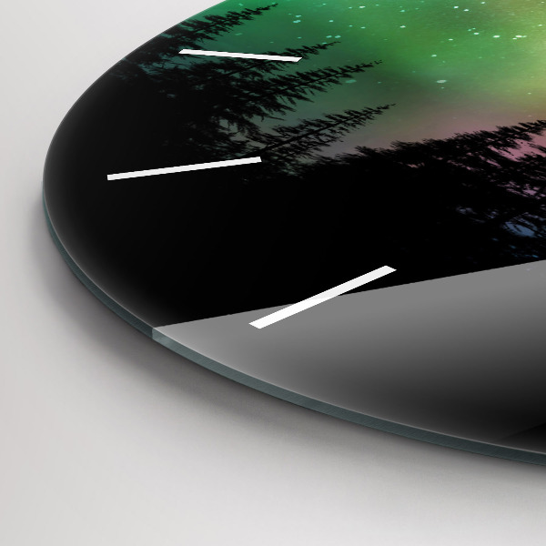 Horloge ronde Aurores boréales