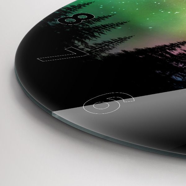 Horloge ronde Aurores boréales