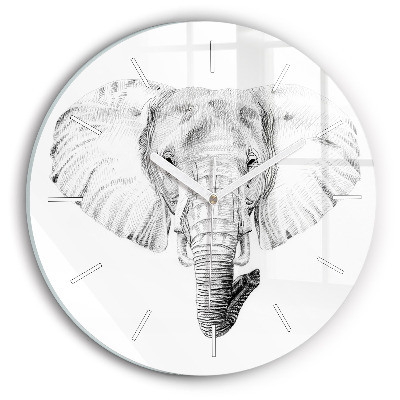 Horloge ronde 'Tête d''éléphant graphique'