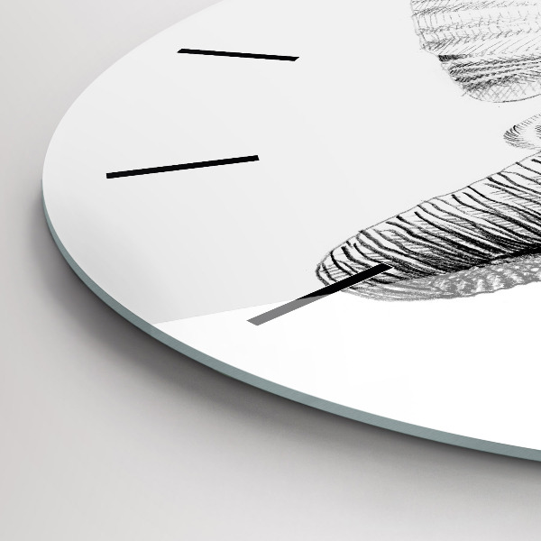 Horloge ronde 'Tête d''éléphant graphique'