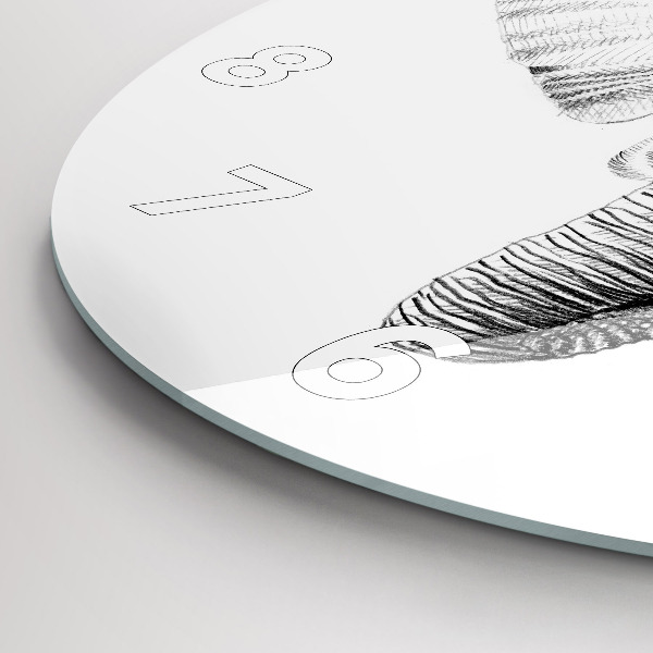 Horloge ronde 'Tête d''éléphant graphique'