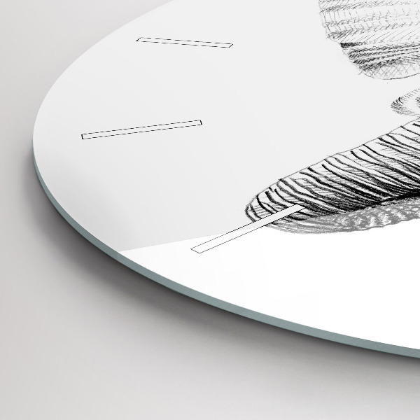 Horloge ronde 'Tête d''éléphant graphique'