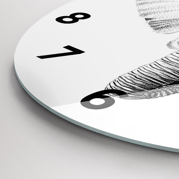 Horloge ronde 'Tête d''éléphant graphique'