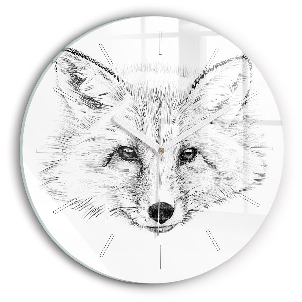 Horloge ronde Tête de renard graphique