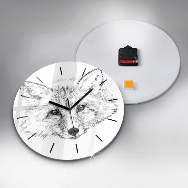 Horloge ronde Tête de renard graphique