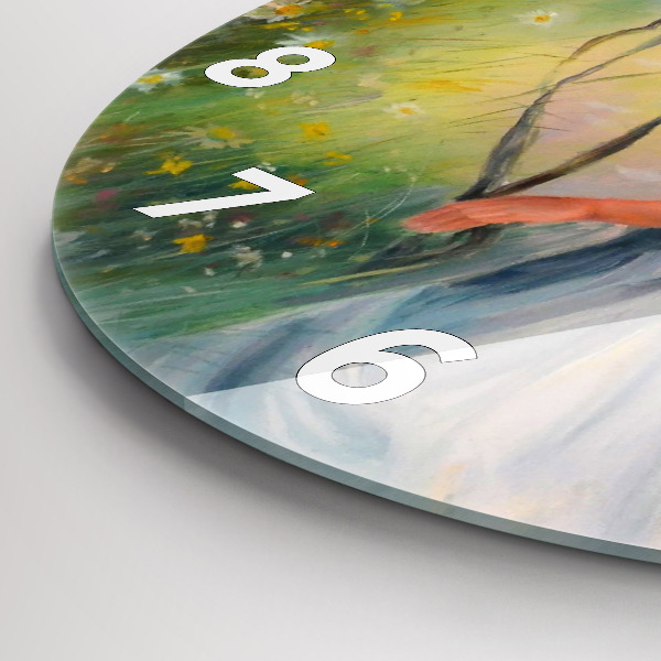 Horloge ronde Belle femme avec un cheval