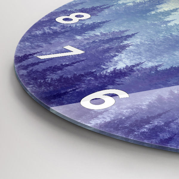 Horloge ronde Forêt dans le brouillard