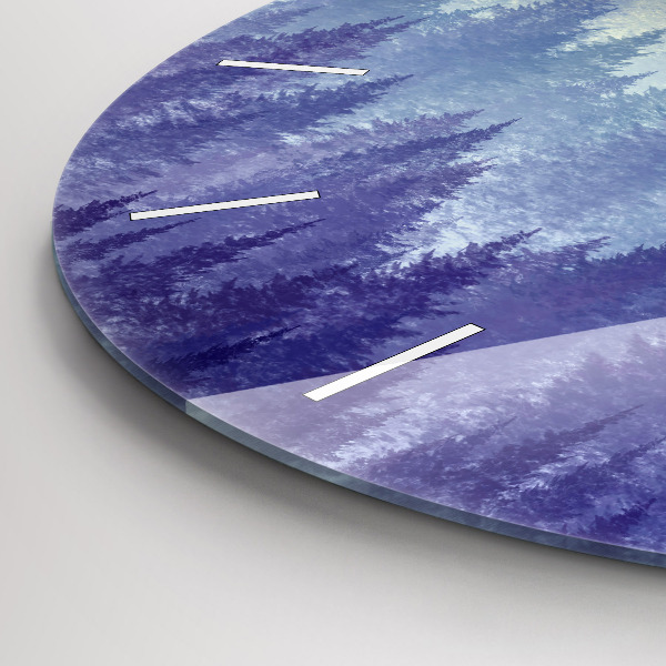 Horloge ronde Forêt dans le brouillard