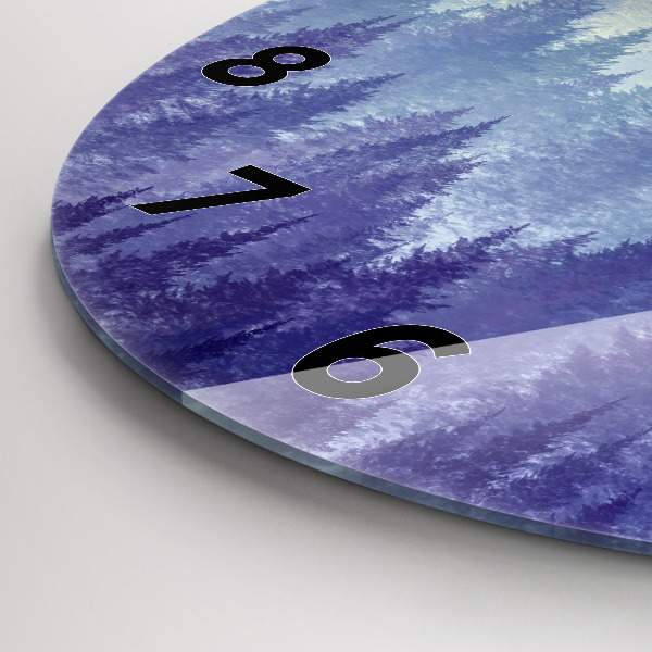 Horloge ronde Forêt dans le brouillard