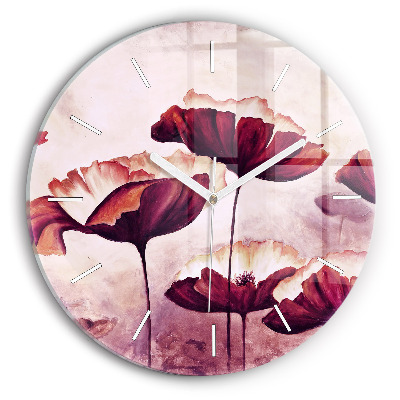 Horloge ronde Coquelicots en fleurs