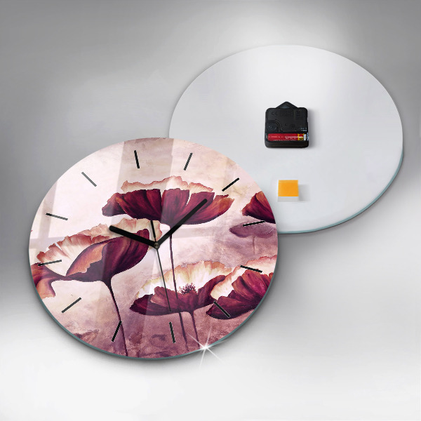 Horloge ronde Coquelicots en fleurs