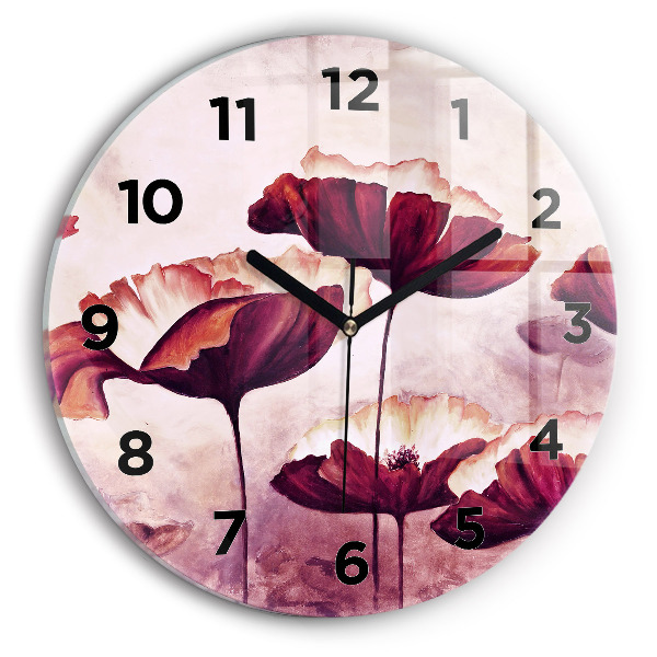 Horloge ronde Coquelicots en fleurs
