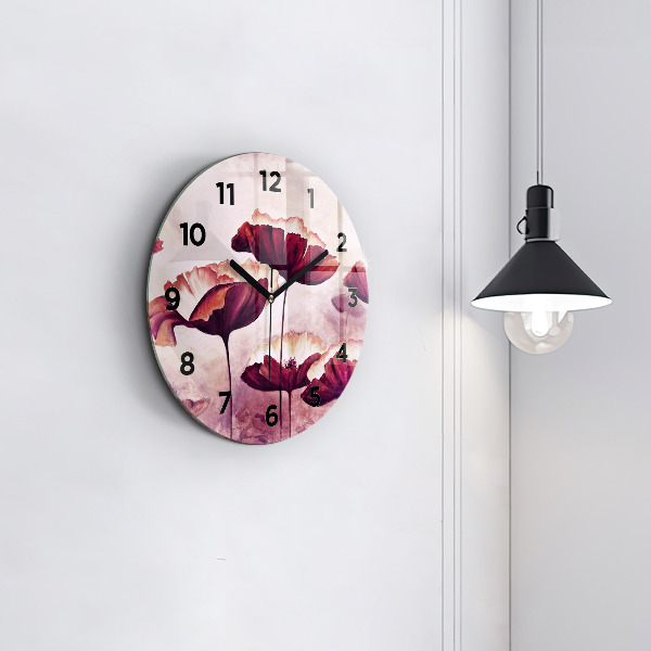 Horloge ronde Coquelicots en fleurs