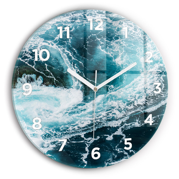 Horloge ronde Vagues tourbillonnantes et mousseuses