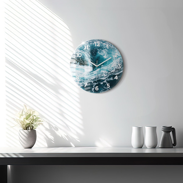 Horloge ronde Vagues tourbillonnantes et mousseuses