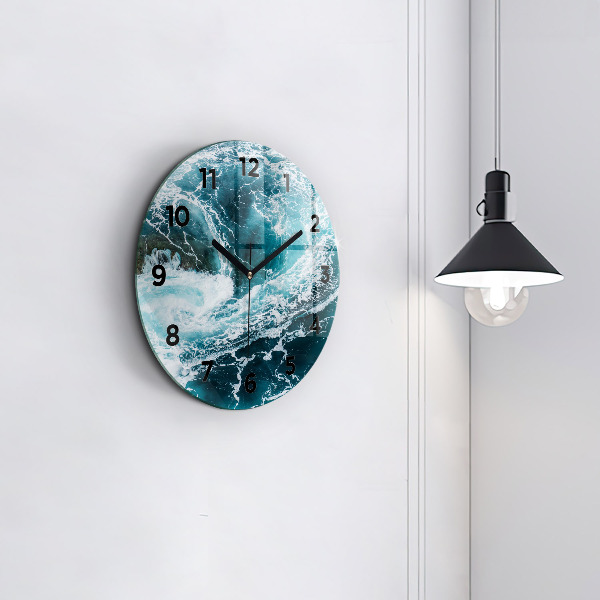 Horloge ronde Vagues tourbillonnantes et mousseuses