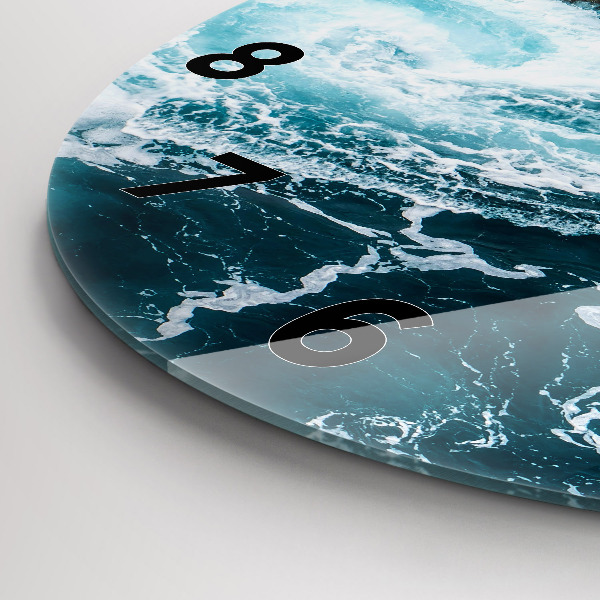Horloge ronde Vagues tourbillonnantes et mousseuses