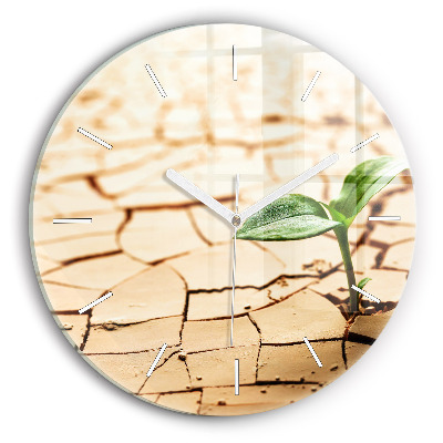 Horloge ronde Planter dans un sol sec