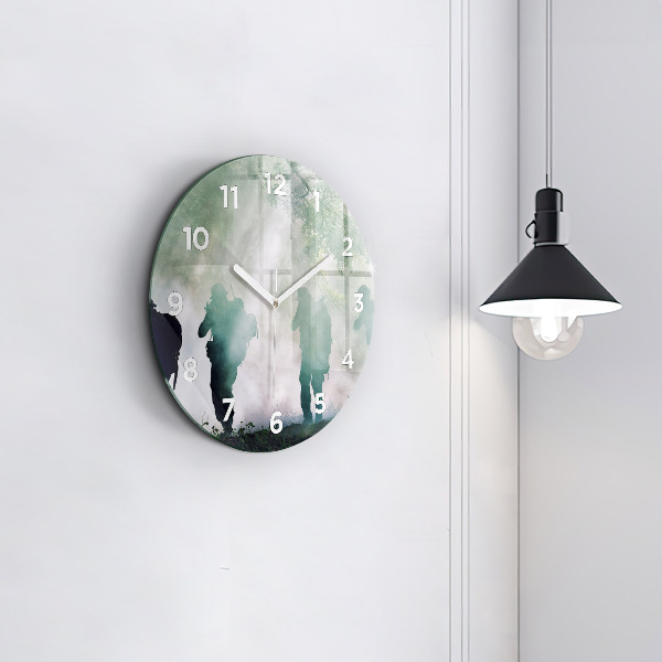 Horloge ronde 'Soldats de l''armée dans la forêt'