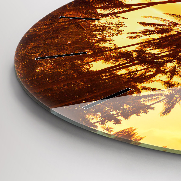 Horloge ronde Palmiers ensoleillés